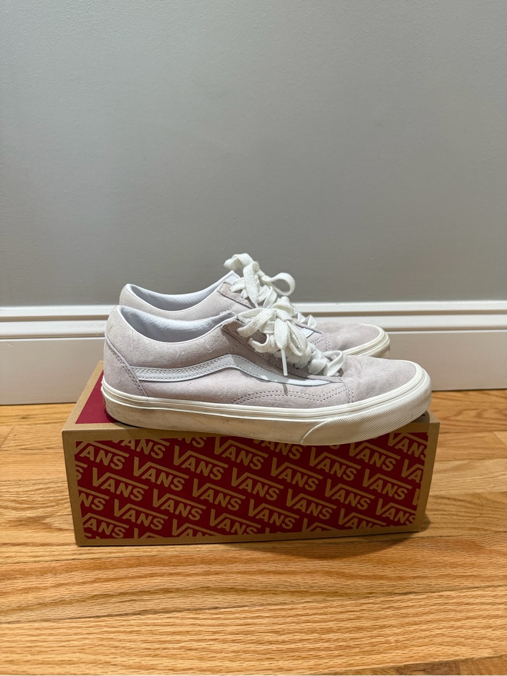 Vans Old Skool Suede Sneakers in Light Purple and White